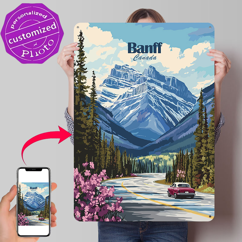 Travel Accessories Canada - Металлический постер «Банфф, Канада» — идеальный