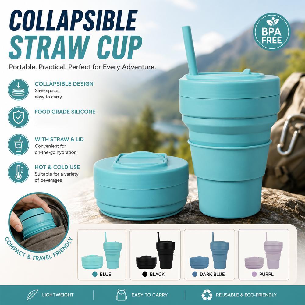 Water Bottle Collapsible - Складная силиконовая кофейная кружка с крышкой