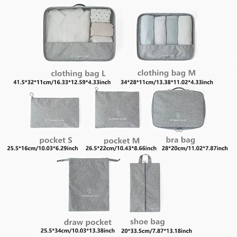 Набор из 7 дорожных органайзер – обзор и цена Travel Accessories Pouch For Men