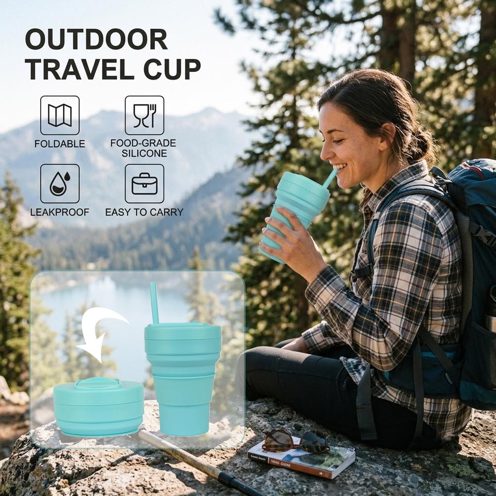 Складная силиконовая кофейная  – обзор и цена Water Bottle Collapsible